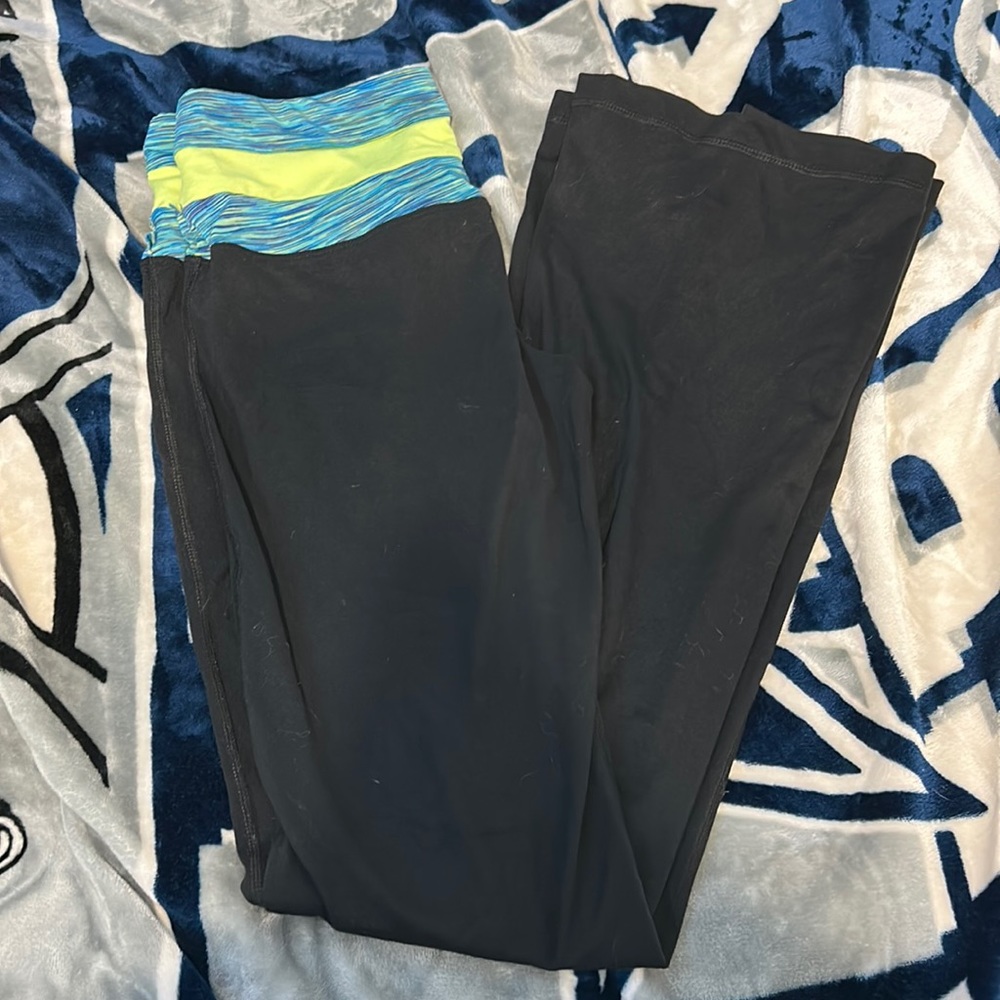 black flared leggings